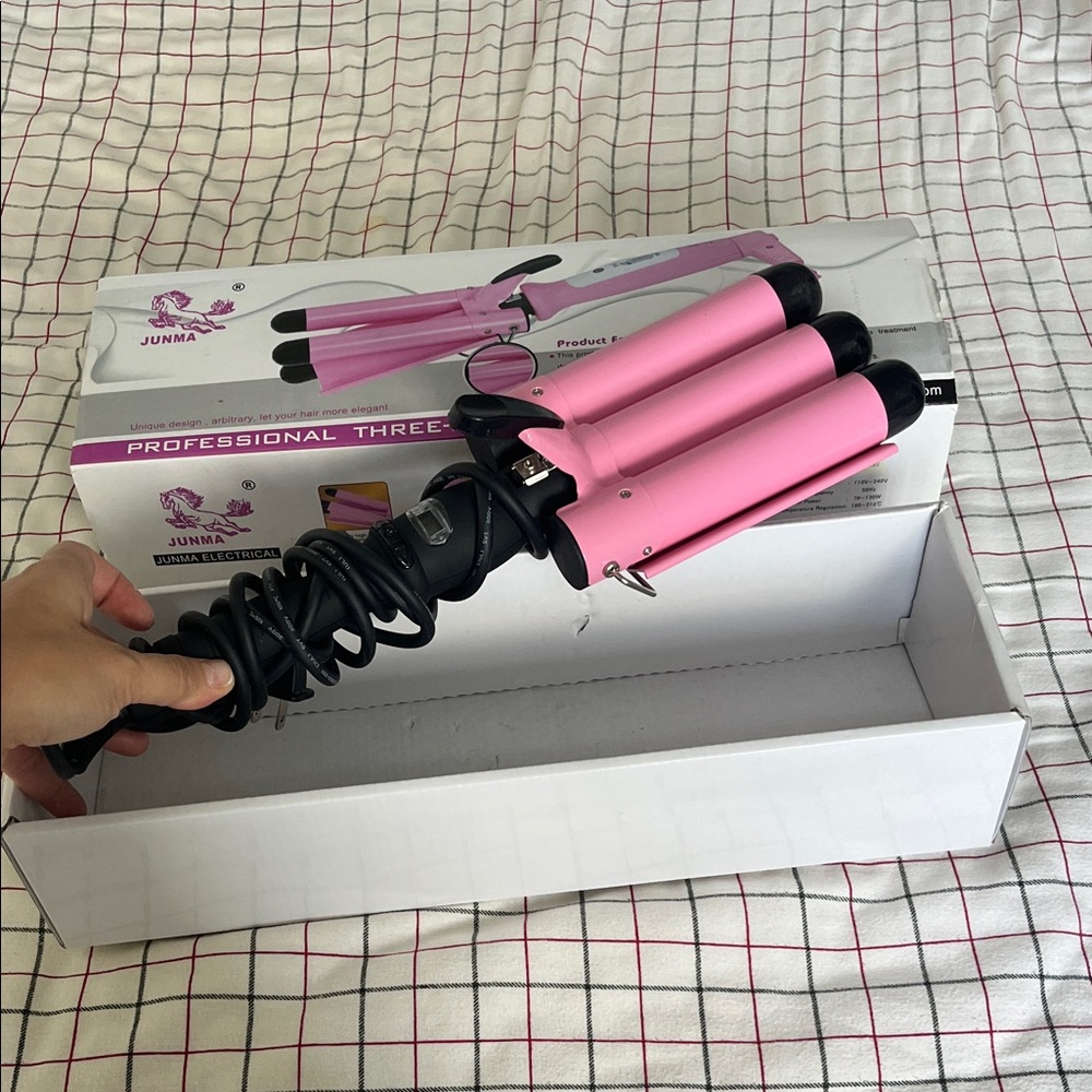 Pink Triple Barrel Hair Curler